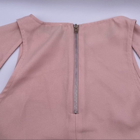 ASOS Paris Sz 6 Cold Shoulder Top with Floaty Sleeves ASOS Pink Blush Blouse US - Picture 3 of 7